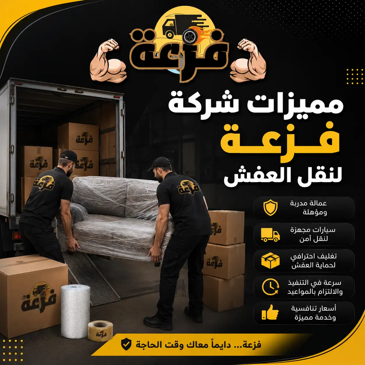 مستلزمات نقل العفش